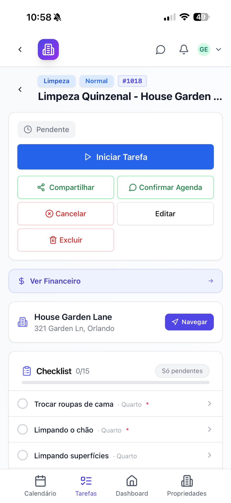 Tela do aplicativo House Roster